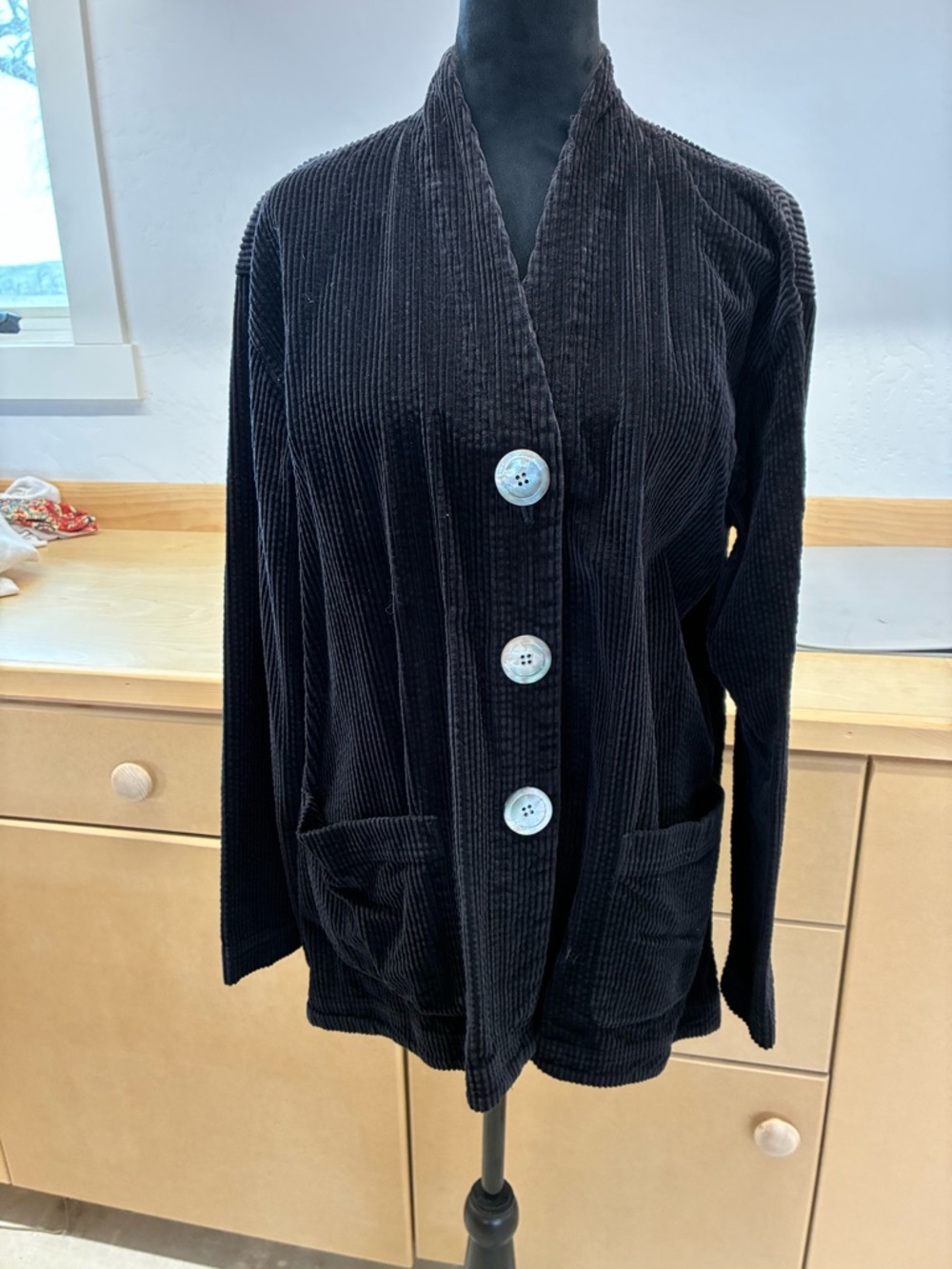 J. Jill Black Corduroy Shirt Jacket